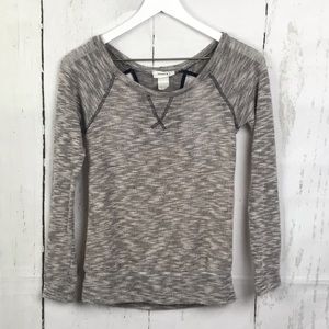 January 7 Sheer Cut Out Back Pullover Sweater